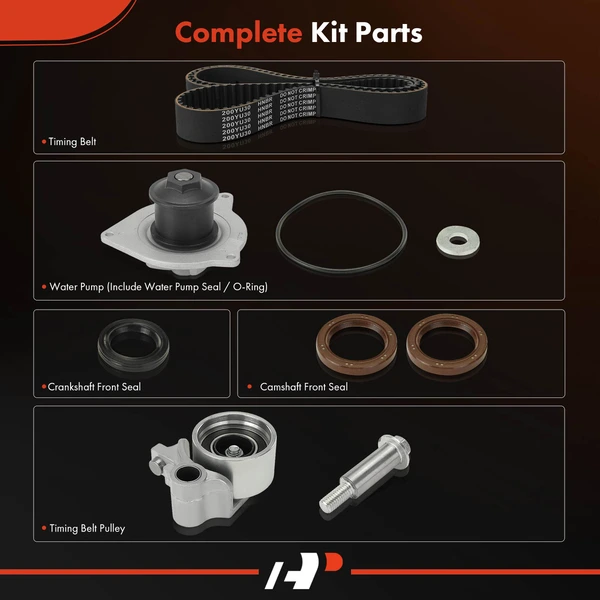 A-Premium APTBK530 Timing Belt + Water Pump + Timing Belt Pulley + Front Seal