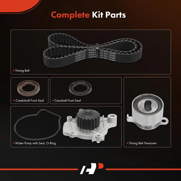 5 Pcs Timing Belt Kit & Water Pump for Honda Civic VX 1992-1995 L4 1.5L