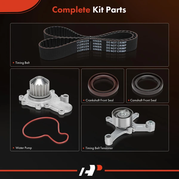 5 Pcs Timing Belt Kit with Water Pump for Dodge Neon 1996-2005 Plymouth Chrysler