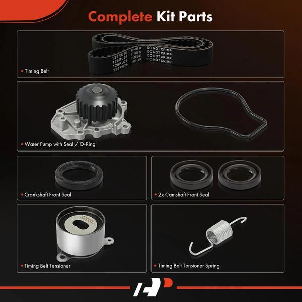 7 Pcs Timing Belt Kit with Water Pump for Acura Integra 1994-1995 L4 1.8L DOHC