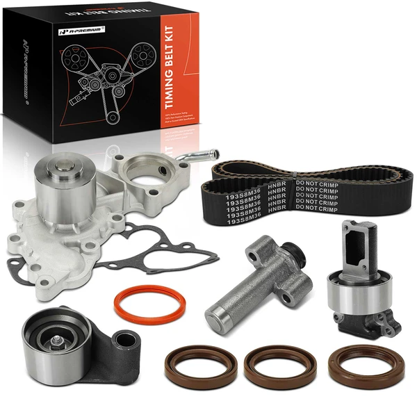 A-Premium APTBK537 Timing Belt + Water Pump (Include Water Pump Seal / O-Ring) + Front Seal