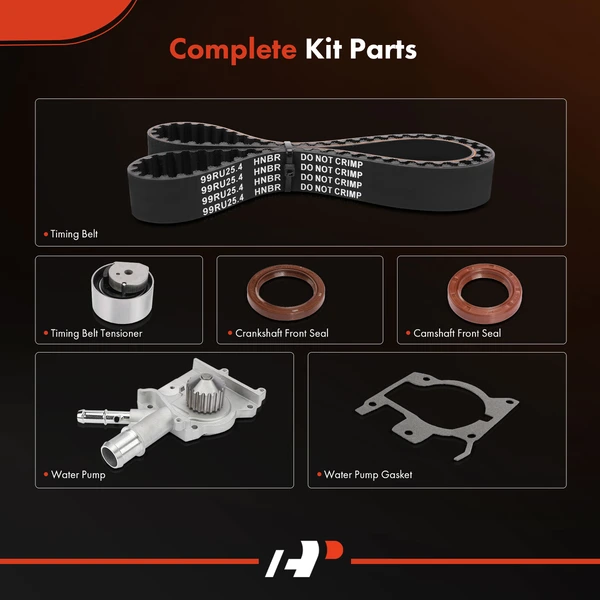 5 Pcs Timing Belt Kit for Ford Focus 2000-2004 L4 2.0L GAS SOHC