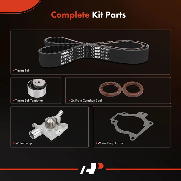 5 Pcs Timing Belt Kit for Ford Escort 1997-2002 Mercury Tracer 1997-1999 L4 2.0L