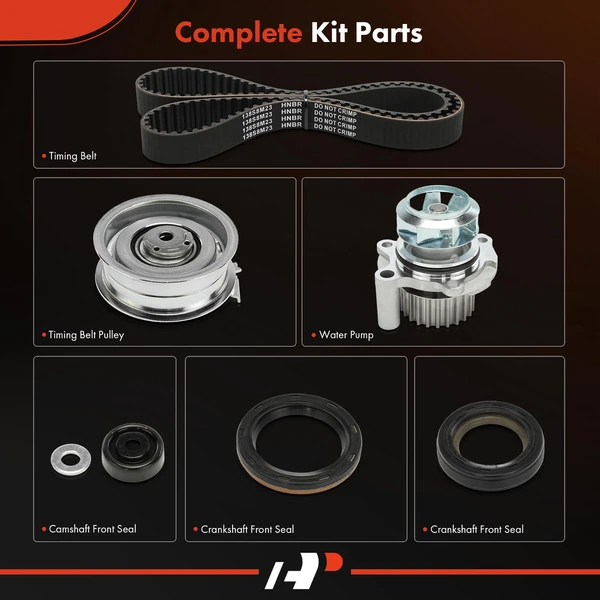 6 Pcs Timing Belt Kit for Volkswagen Beetle 1998-2005 Golf 1999-2006 Golf City GAS