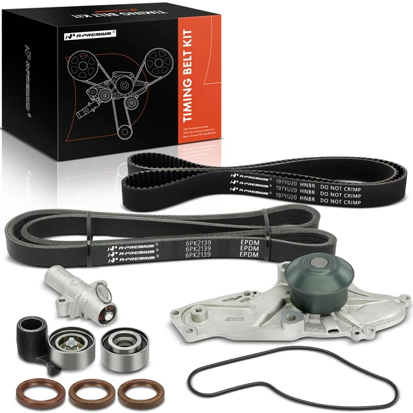 9 Pcs Timing Belt Kit & Water Pump for 2003-2013 Acura MDX