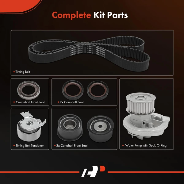 8 Pcs Timing Belt Kit & Water Pump for Isuzu Rodeo 98-03 Rodeo Sport Amigo 2.2L