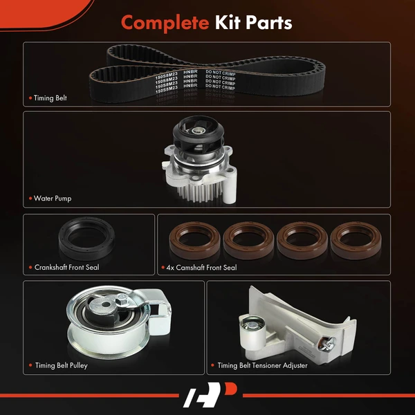 9 Pcs Timing Belt Kit with Water Pump for Audi A4 99-06 A4 Quattro Volkswagen