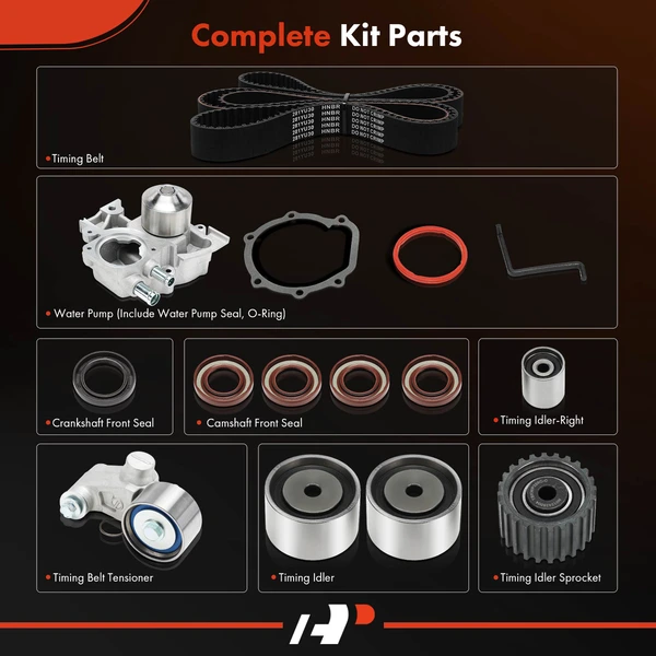 A-Premium APTBK606 Timing Belt + Water Pump + Timing Idler + Timing Belt Tensioner + Timing Idler Sprocket + Seal