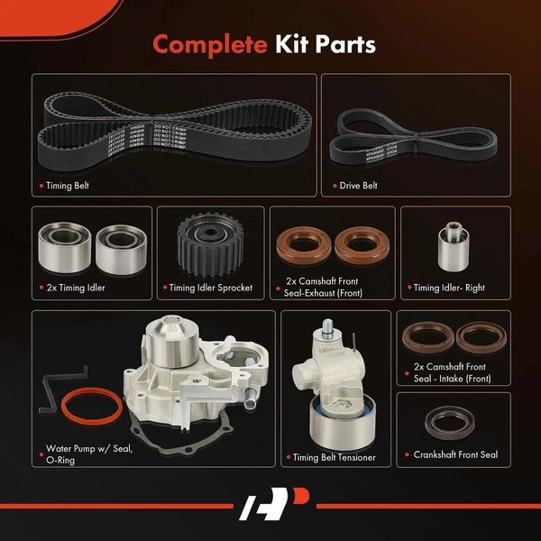13 Pcs Timing Belt Kit & Water Pump for Subaru Impreza 2008-2012 WRX STI H4 2.5L