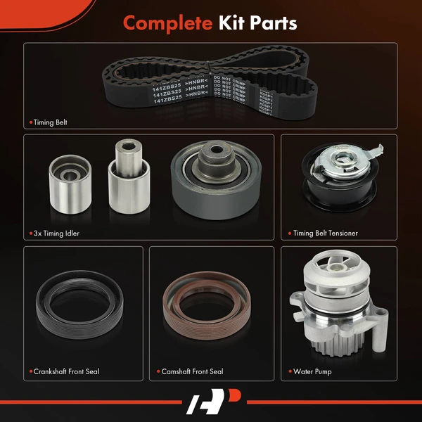 8 Pcs Timing Belt Kit with Water Pump for Volkswagen Golf Beetle Jetta