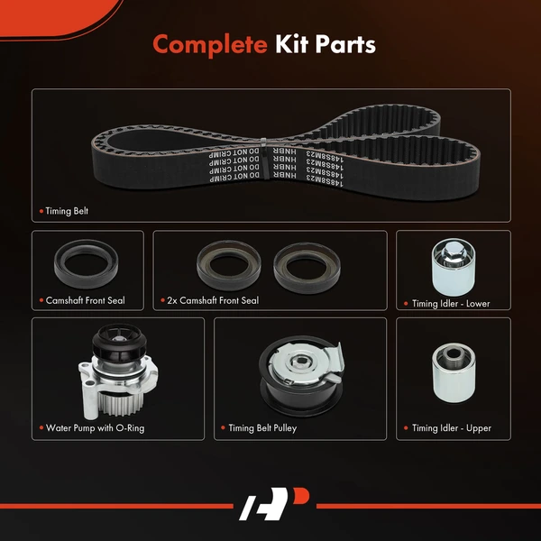 8 Pcs Timing Belt Kit and Water Pump for Volkswagen Jetta Passat 06-08 Audi A3