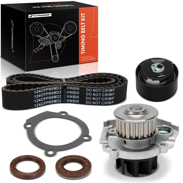 5 Pcs Timing Belt Kit with Water Pump for Dodge Dart 2013-2016 Fiat 500 500L 1.4L