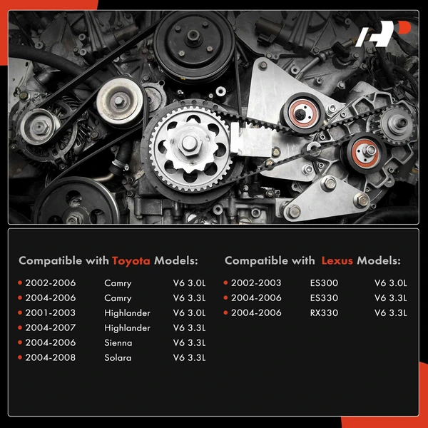 9 Pcs Timing Belt Kit & Water Pump for Toyota Camry Sienna Solara Lexus ES300