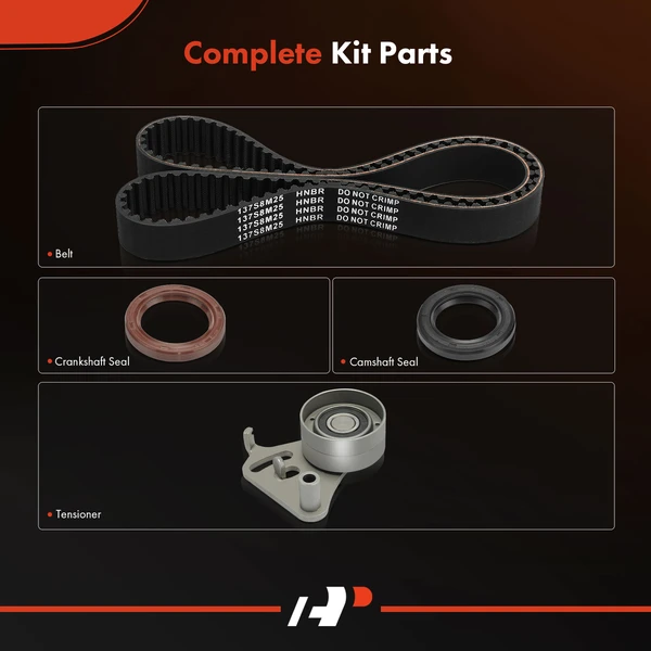 4 Pcs Timing Belt Kit for Isuzu Trooper 1988-1991 Honda Passport 1994-1996 2.6L