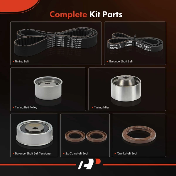 8 Pcs Timing Belt Kit for Hyundai Sonata 96-98 L4 2.0L DOHC Naturally Aspirated