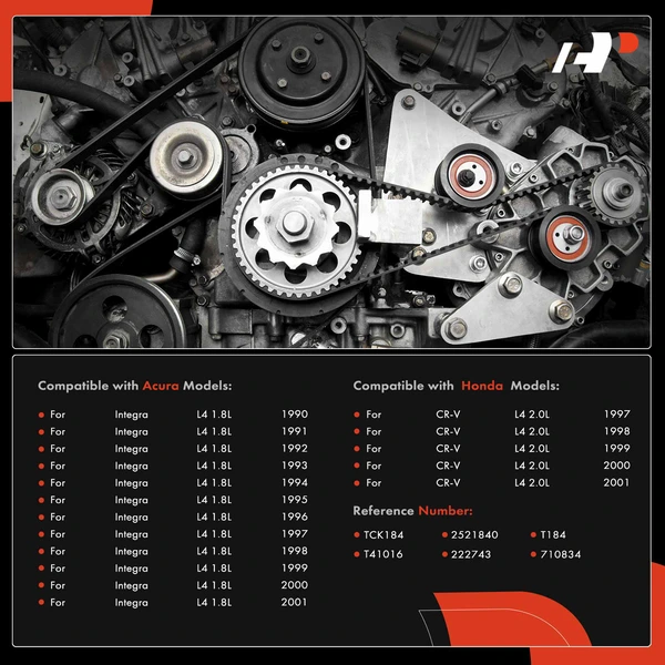 5 Pcs Timing Belt Kit with Spring for Honda CR-V 1997-2001 Acura Integra 1990-2001