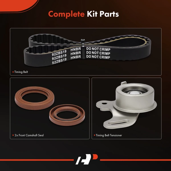 4 Pcs Timing Belt Kit for Mitsubishi Mirage 1987-1990 Hyundai Dodge Eagle Plymouth