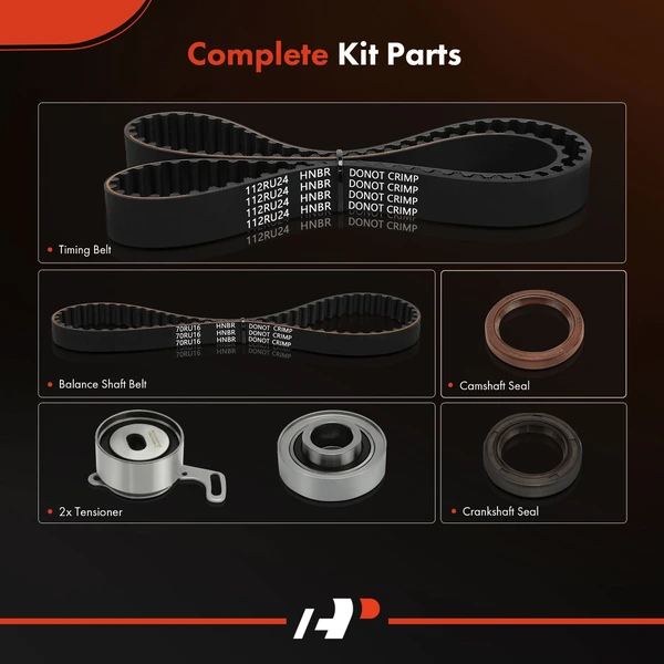 6 Pcs Timing Belt Kit for Acura CL 1997-1999 Honda Accord 1994-2002 Odyssey Isuzu