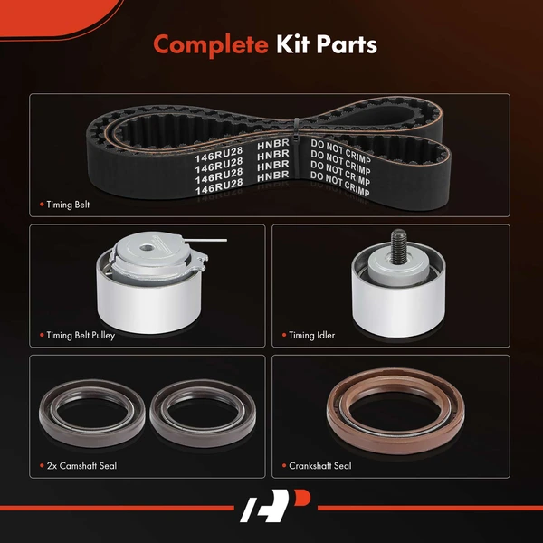 6 Pcs Timing Belt Kit for Jeep Wrangler TJ 2003-2006 Dodge Caravan Chrysler Voyager