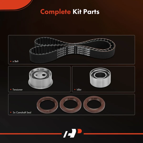 6 Pcs Timing Belt Kit for Hyundai Elantra 1996-1998 Tiburon 1997 L4 1.8L GAS DOHC