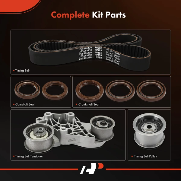 5 Pcs Timing Belt Kit for Cadillac CTS 2003-2004 Saab 9-5 1999-2003 Saturn LW300