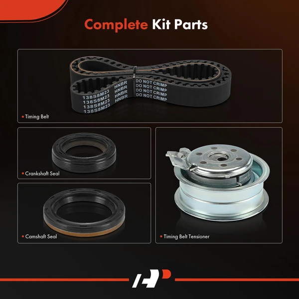 4 Pcs Engine Timing Belt Kit for Volkswagen Beetle Jetta Golf Jetta City L4 2.0L