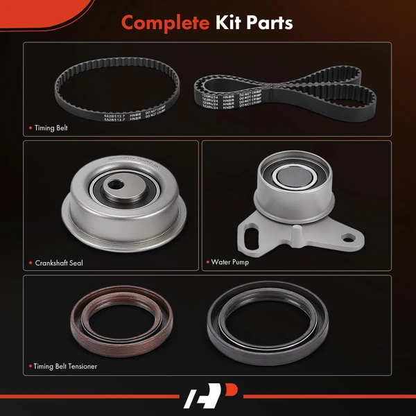 6 Pcs Timing Belt Kit for Mitsubishi Expo 1992 Eagle Summit Plymouth Colt L4 2.4L