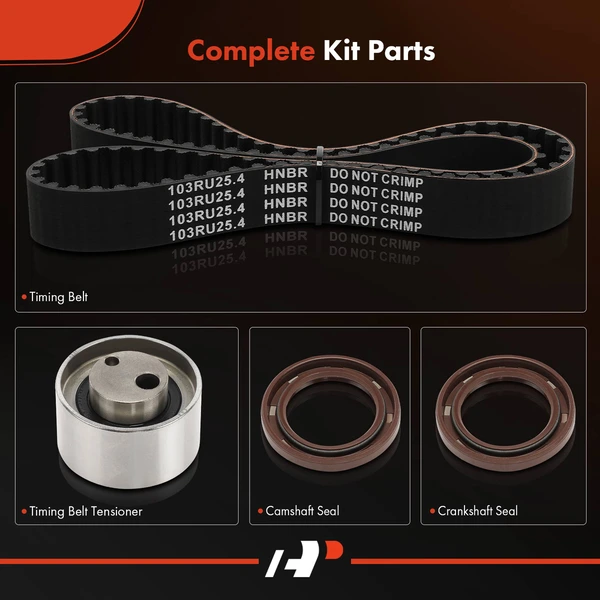 4 Pcs Timing Belt Kit for Chevrolet Tracker 98-02 Pontiac Sunrunner 96-97 Suzuki