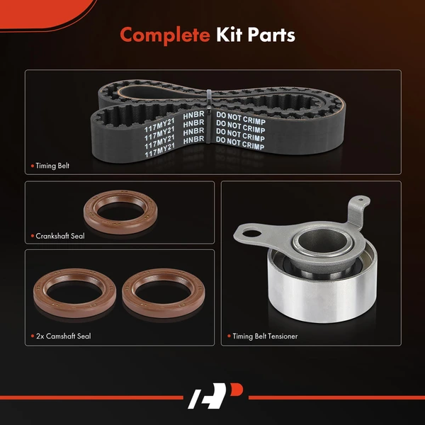 5 Pcs Timing Belt Kit for Toyota Corolla 93-97 Geo Prizm 93-97 L4 1.6L GAS DOHC