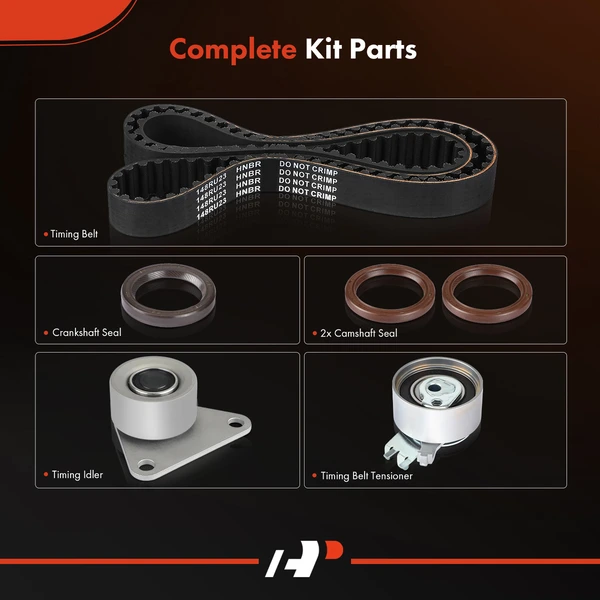 6 Pcs Timing Belt Kit for Volvo C70 98-04 S40 00-04 S60 S70 S80 V40 V70 XC70 XC90