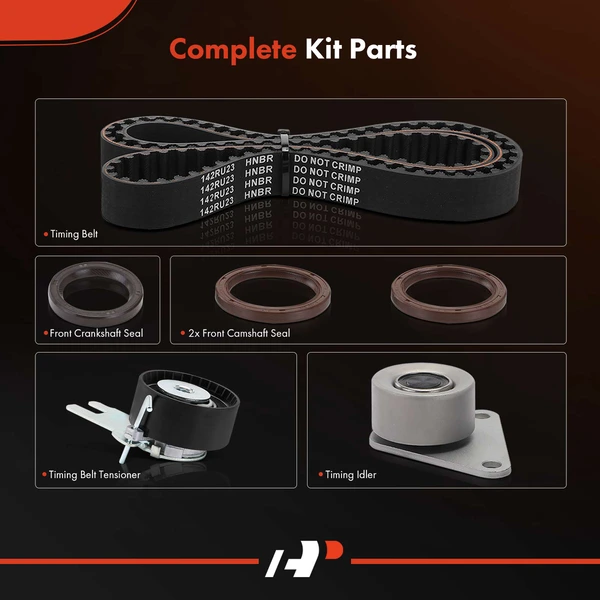 6 Pcs Timing Belt Kit for Volvo C70 06-12 C30 07-12 V50 05-08 10-11 GAS