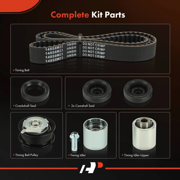 7 Pcs Timing Belt Kit for Volkswagen Jetta Passat Eos Audi A3 TT Quattro L4 2.0L