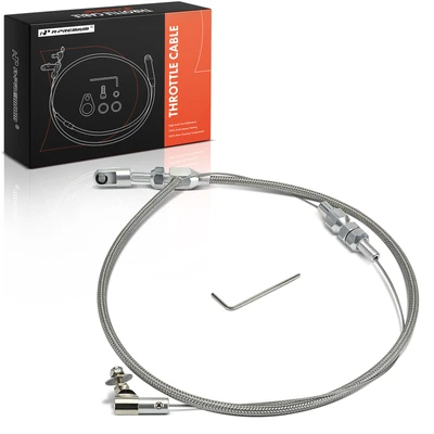 24.41 Inch Braided Stainless Steel Throttle Assembly with Wrench