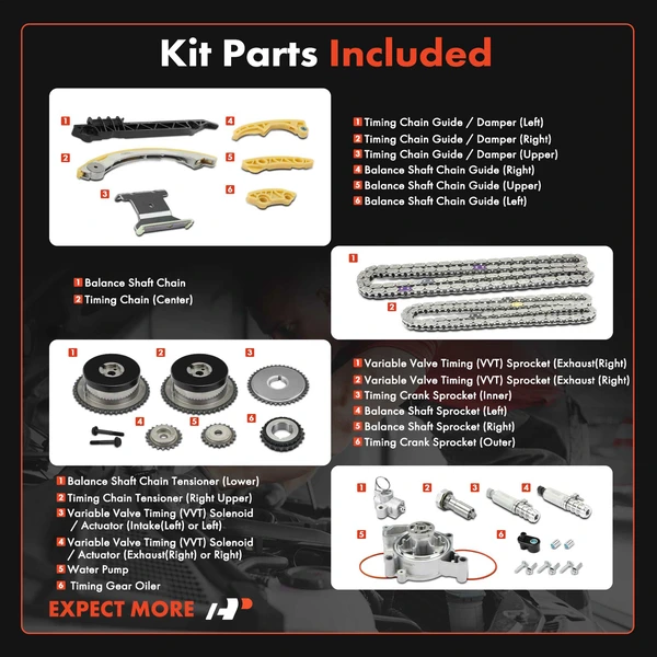 20 Pcs Engine Timing Chain Kit for Buick LaCrosse Chevy Equinox Impala GMC Terrain