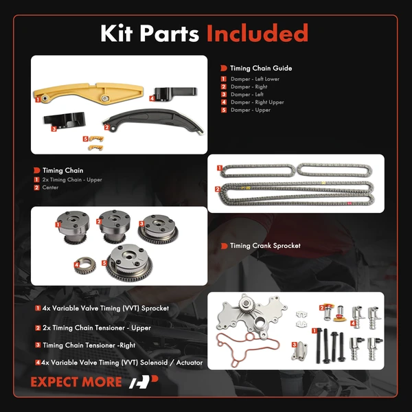 22 Pcs Engine Timing Chain Kit for Ford F-150 Mustang Police Interceptor Utility