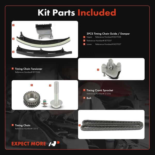 8 Pcs Engine Timing Chain Kit for Chevrolet Equinox 2018-2020 Cruze 2016-2019