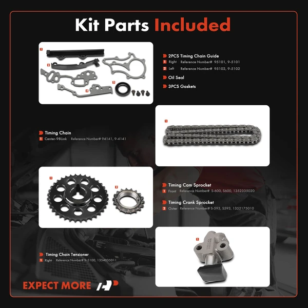 6 Pcs Engine Timing Chain Kit for Toyota 4Runner 1984 Celica 1983-1984 PickupL