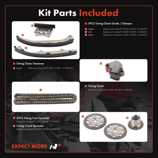 8 Pcs Engine Timing Chain Kit for Saturn SC 1991-1992 SC2 SW2 1993-1998 SL2