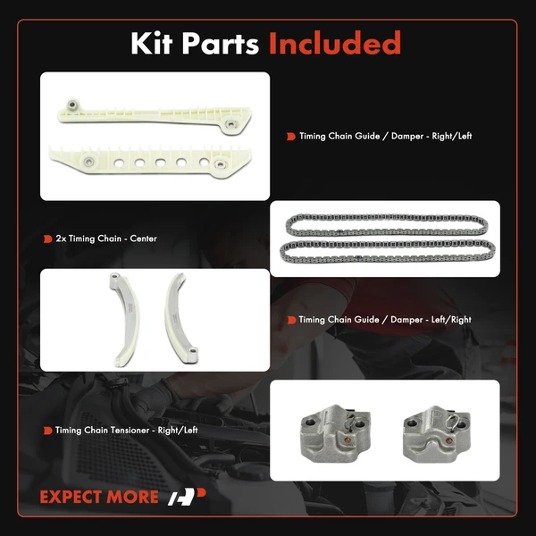 8 Pcs Engine Timing Chain Kit for Ford F-150 F-250 1997-1999 Mustang Expedition Mercury