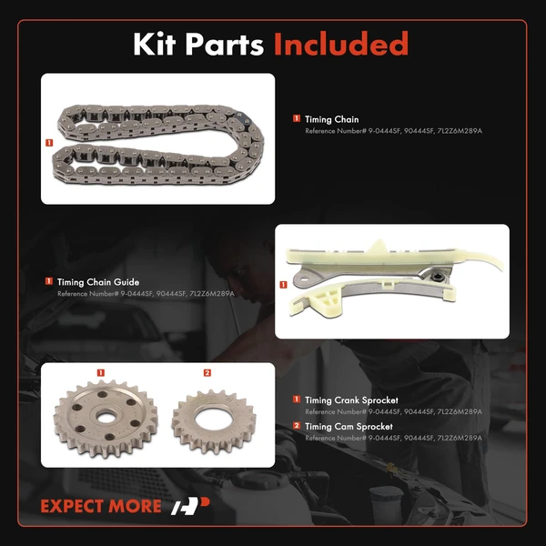 5 Pcs Engine Timing Chain Kit for Ford Explorer 1997-2010 Mustang V6 4.0L