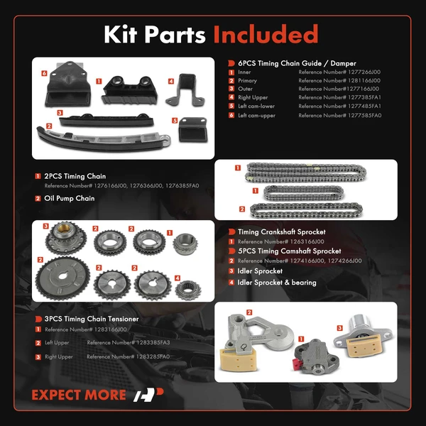 20 Pcs Engine Timing Chain Kit for Suzuki Grand Vitara 2006-2008 V6 2.7L DOHC