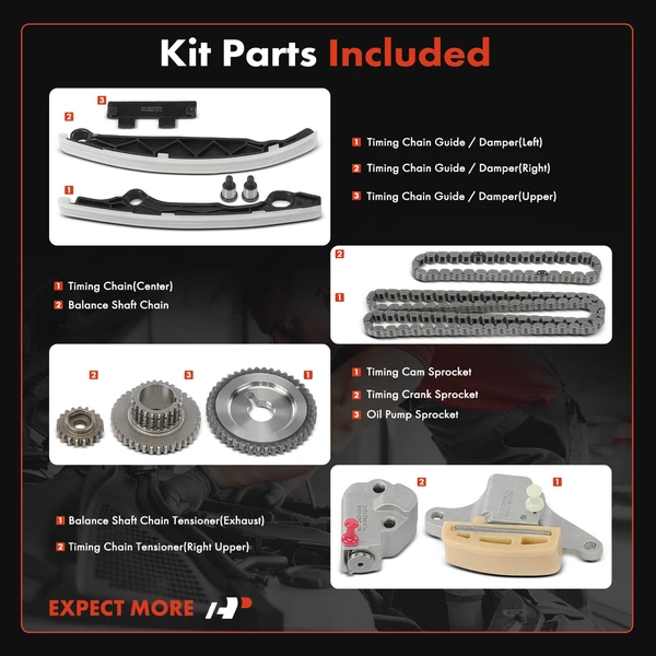 10 Pcs Engine Timing Chain Kit for Nissan Altima Rogue 2010-2013 Rogue Select 2.5L