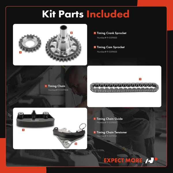 5 Pcs Engine Timing Chain Kit for Ford Explorer 1997-2010 Mustang Mustang