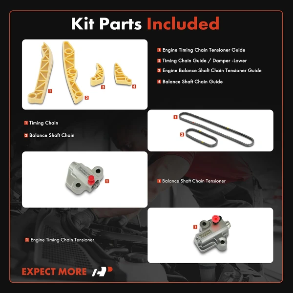 8 Pcs Engine Timing Chain Kit for Jeep Cherokee 2014-2021 Compass Chrysler 200 Dodge