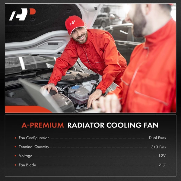 Dual Radiator Cooling Fan Assembly with Shroud for Chrysler Sebring 01-06 Dodge