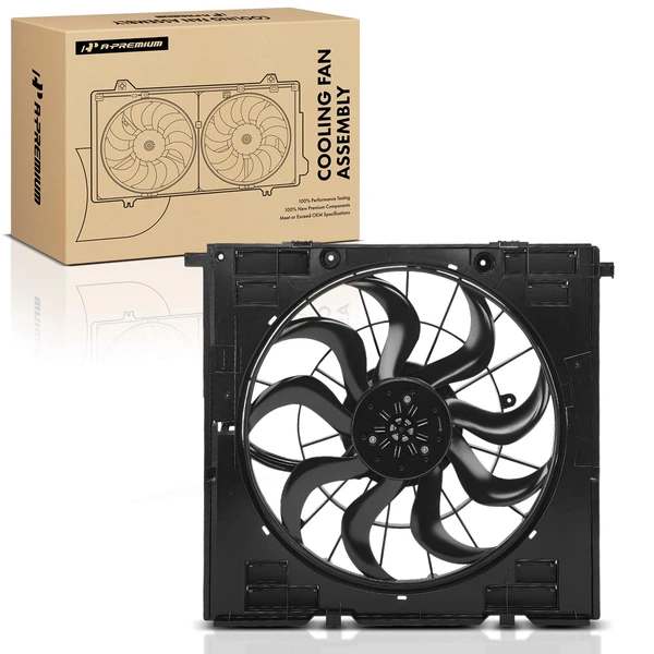 Engine Cooling Fan Assembly with Shroud for BMW X5 G05 2019-2023 X6 G06 2020-2022 L6 3.0L