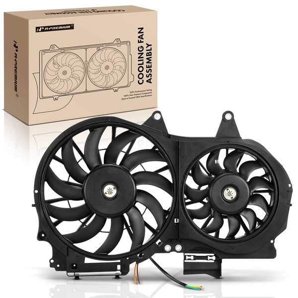 Engine Radiator Cooling Fan Assembly with Shroud for 2002-2009 Audi A4