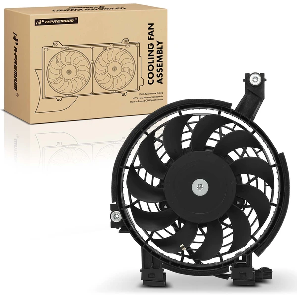 Passenger AC Condenser Fan Assembly with Shroud for Lexus GX470 2003-2009 V8 4.7L