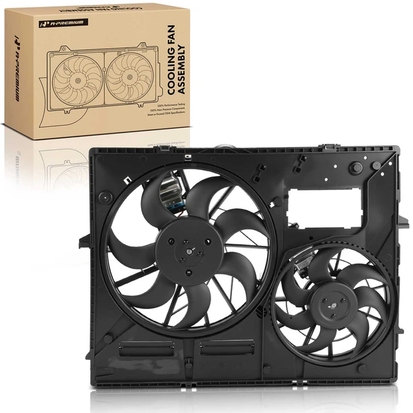 Radiator Cooling Fan Assembly with Shroud for Porsche Cayenne 2005-2006 2008-2010