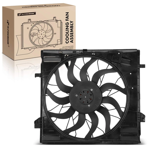 Single Radiator Cooling Fan Assembly with Brushless Motor for Mercedes-Benz W166 GL350